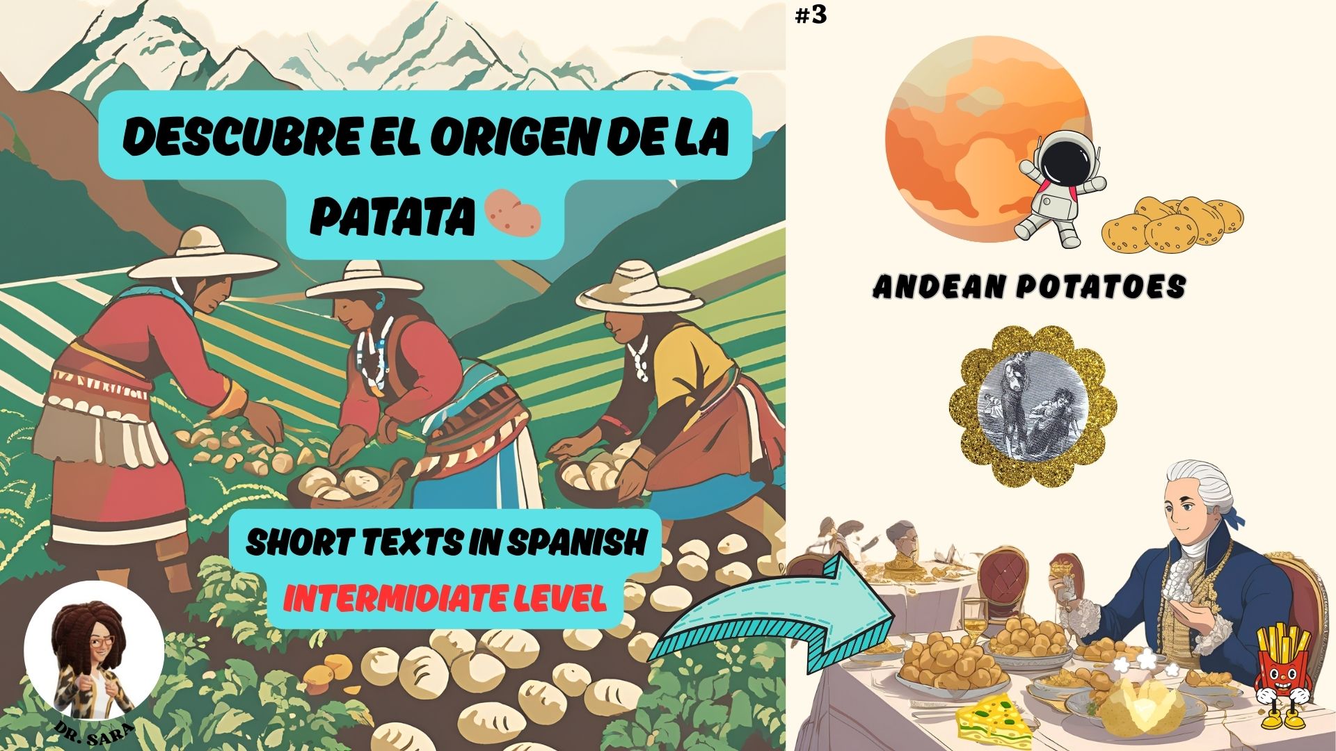 Short text in Spanish for intermediate level #3 – El origen de la patata